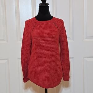 NWT LOFT Petite Size M Red Crew Neck Sweater